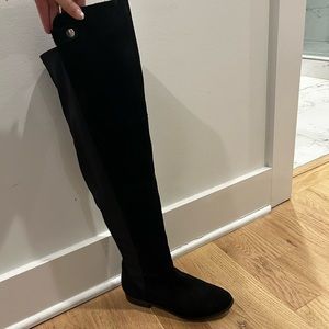 Chinese Laundry black suede over the knee boots
